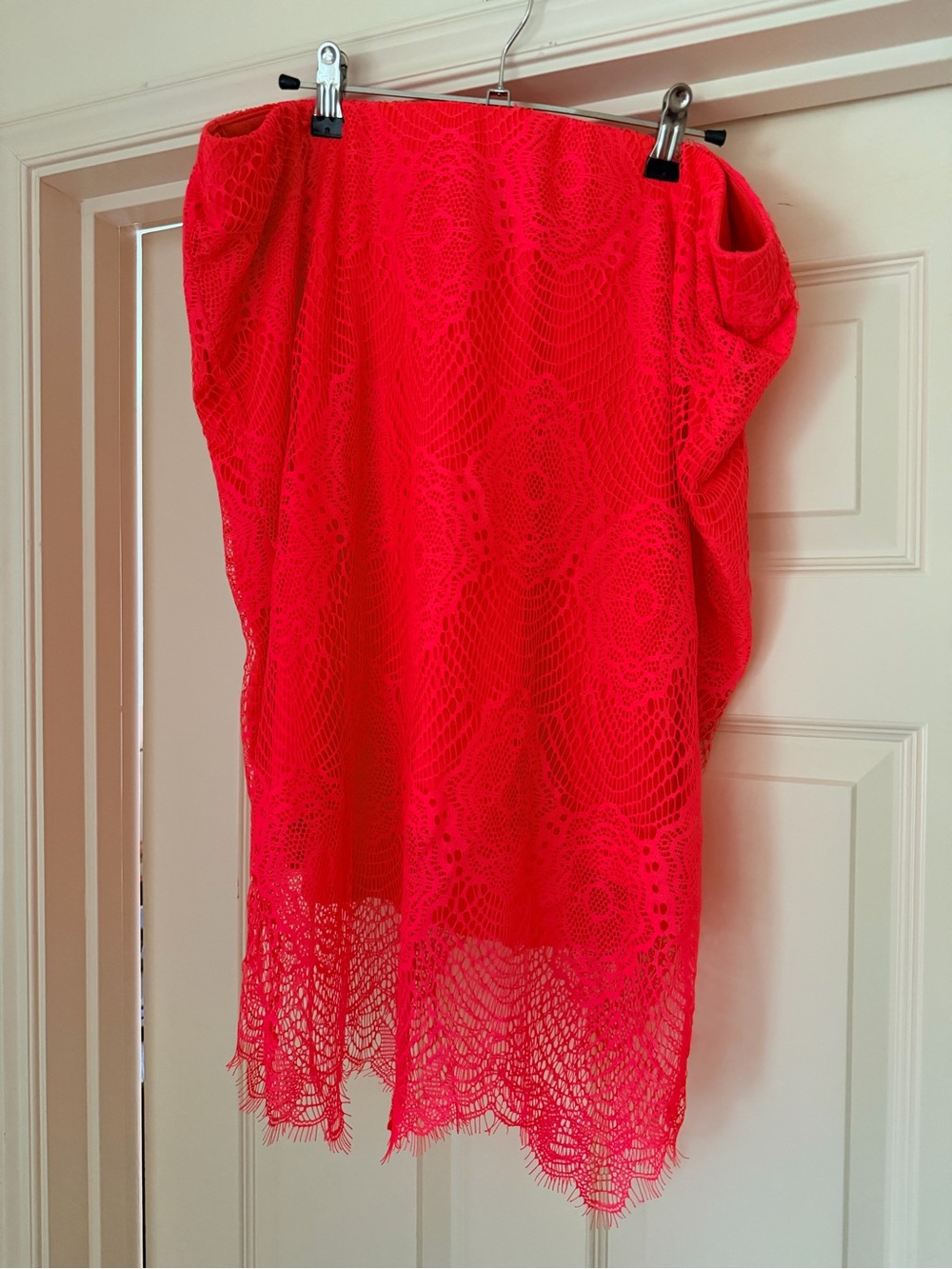 Torrid Neon Coral Crochet Lace skirt